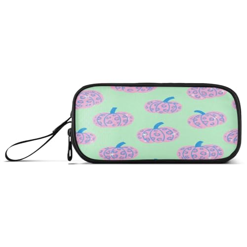 aidingzhi Federmäppchen aus Nylon, Leopardenmuster, Kürbisgrün, Schulbedarf, große Kapazität, College-Federmäppchen, Schreibwaren-Tasche für Schule und Jungen von aidingzhi