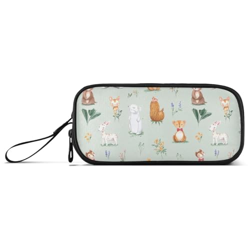 aidingzhi Federmäppchen aus Nylon, Motiv: frische Safari-Tiere, für Studenten, große Kapazität, Reißverschluss, Schreibwaren für Büro und Jungen von aidingzhi