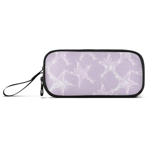 aidingzhi Federmäppchen aus Nylon für Studenten, hohe Kapazität, für die Mittelschule, Schreibwaren-Tasche für Büro, Pastellviolette Sterne, 1 size, Schreibwaren von aidingzhi
