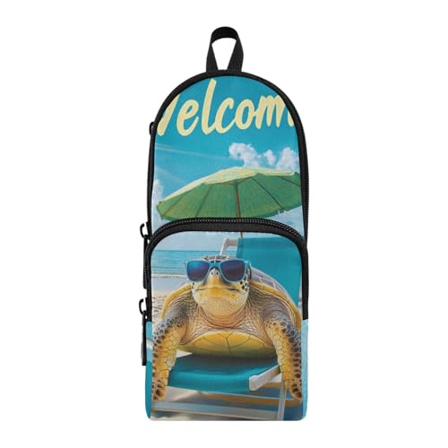 aidingzhi Federmäppchen aus Nylon mit 3 Fächern, mit Reißverschluss, multifunktionales Federmäppchen, Schreibwaren für die Mittelschule von aidingzhi