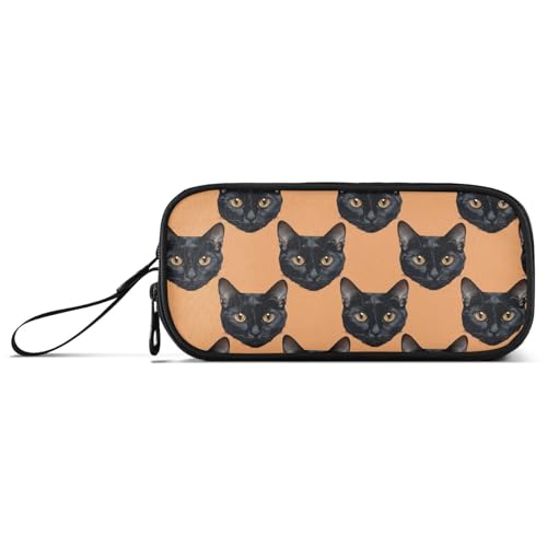 aidingzhi Federmäppchen aus Nylon mit Katzenmotiv für Teenager, Mädchen, große Kapazität, Federmäppchen für Schule, Schreibwaren für elementare Teenager, Jungen, Katze, 1 size, Schreibwaren von aidingzhi