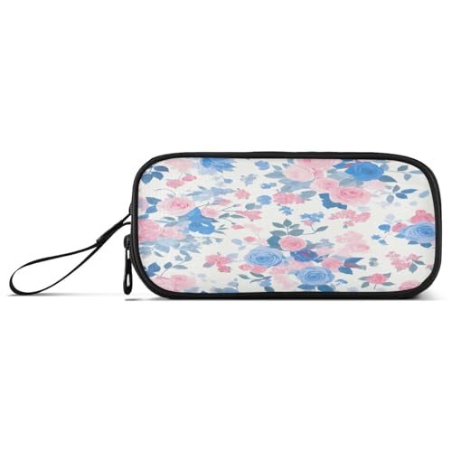 aidingzhi Federmäppchen für Jungen, Nylon, hohe Kapazität, Schreibwaren-Organizer für adrette Schulmädchen, Pfirsichblau, Pastellrosa, Weiß von aidingzhi