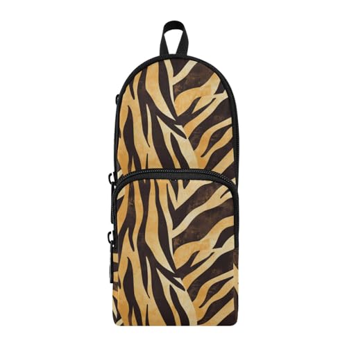 aidingzhi Federmäppchen mit 3 Fächern, Tiermotiv, Tiger, Fell, Nylon, 3 Fächer, Mehrzweck- und ästhetisches Federmäppchen, Schreibwaren-Organizer für Grundschule, goldfarben / Schwarz aidingzhi Federmäppchen mit 3 Fächern, Tiermotiv, Tiger, Fell, Nylon, 3 Fächer, Mehrzweck- und ästhetisches Federmäppchen, Schreibwaren-Organizer für Grundschule, goldfarben / Schwarz von aidingzhi