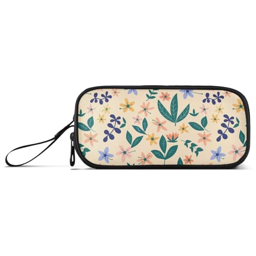 aidingzhi Federmäppchen mit Blumenmuster, Nylon, hohe Kapazität, Federmäppchen für College, Schreibwaren für Bürolehrer von aidingzhi