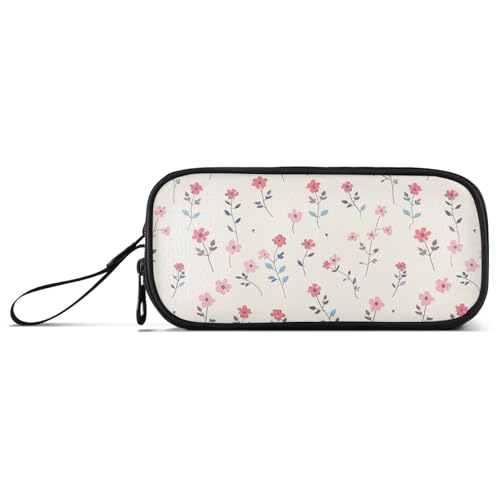 aidingzhi Federmäppchen mit Blumenmuster, Nylon, hohe Kapazität, großer Reißverschluss, Federmäppchen, Schule, Schreibwaren für adrette Schulfrauen von aidingzhi