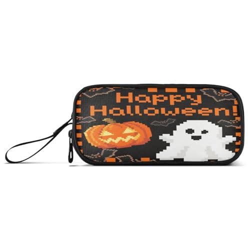aidingzhi Federmäppchen mit Cartoon-Motiv, Halloween, Pixel, Nylon, hohe Kapazität, Federmäppchen für Teenager, Mädchen, Schreibwaren-Tasche für elementare Jungen von aidingzhi