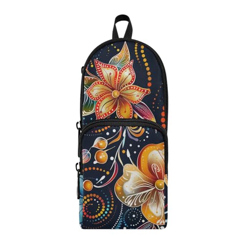 aidingzhi Federmäppchen mit Griff, Motiv: tropischer Wind von hellen Blumen, Nylon, 3 Fächer, großes Fassungsvermögen, Schreibwaren-Organizer für Schulbedarf aidingzhi Federmäppchen mit Griff, Motiv: tropischer Wind von hellen Blumen, Nylon, 3 Fächer, großes Fassungsvermögen, Schreibwaren-Organizer für Schulbedarf von aidingzhi