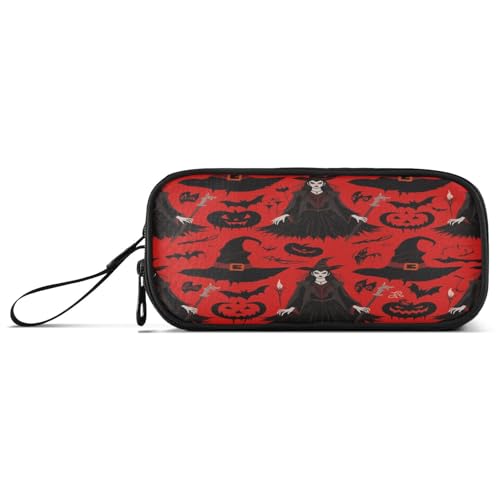 aidingzhi Federmäppchen mit Halloween-Hexe, Kürbis, Nylon, großes Fassungsvermögen, College-Federmäppchen, Schreibwaren-Organizer für Schullehrer, Rot / Schwarz aidingzhi Federmäppchen mit Halloween-Hexe, Kürbis, Nylon, großes Fassungsvermögen, College-Federmäppchen, Schreibwaren-Organizer für Schullehrer, Rot / Schwarz von aidingzhi