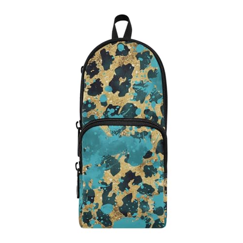 aidingzhi Federmäppchen mit Leopardenmuster, Nylon, 3 Fächer, großes Fassungsvermögen, Stifteetui, Schreibwaren-Organizer für Grundschule, goldfarben aidingzhi Federmäppchen mit Leopardenmuster, Nylon, 3 Fächer, großes Fassungsvermögen, Stifteetui, Schreibwaren-Organizer für Grundschule, goldfarben von aidingzhi