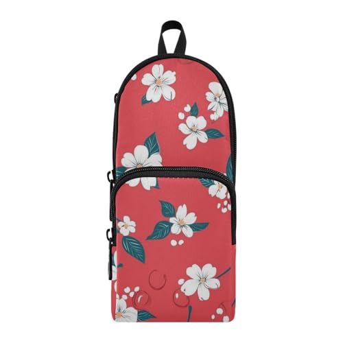 aidingzhi Federmäppchen mit Osterblumen, Kirschrot, Nylon, 3 Fächer, großes Fassungsvermögen, Reißverschluss, Netz, Federmäppchen, Schreibwaren-Organizer für adrette Schule aidingzhi Federmäppchen mit Osterblumen, Kirschrot, Nylon, 3 Fächer, großes Fassungsvermögen, Reißverschluss, Netz, Federmäppchen, Schreibwaren-Organizer für adrette Schule von aidingzhi