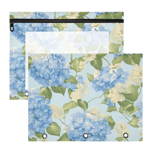 aidingzhi Federmäppchen mit Reißverschluss, 3-Loch-Tasche für A4-Papier, Briefe, 2 Stück, Studenten, Kunstbedarf, Aufbewahrung, blaue Frühlingsblumen aidingzhi Federmäppchen mit Reißverschluss, 3-Loch-Tasche für A4-Papier, Briefe, 2 Stück, Studenten, Kunstbedarf, Aufbewahrung, blaue Frühlingsblumen von aidingzhi