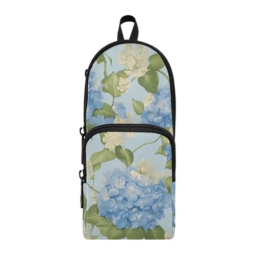 aidingzhi Federmäppchen mit blauen Frühlingsblumen, Nylon, 3 Fächer, multifunktional, Federmäppchen, Organizer, Schreibwaren-Tasche für die High School aidingzhi Federmäppchen mit blauen Frühlingsblumen, Nylon, 3 Fächer, multifunktional, Federmäppchen, Organizer, Schreibwaren-Tasche für die High School von aidingzhi