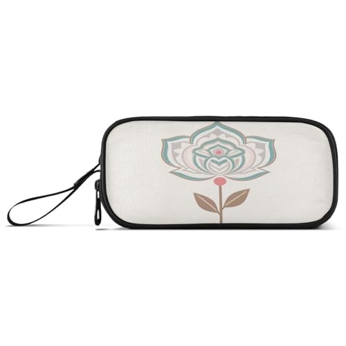 aidingzhi Federmäppchen mit exotischen geometrischen Mustern, Blumenmuster, Nylon, mit Reißverschluss, großes Fassungsvermögen, Federmäppchen für High School, Schreibwaren, Organizer für von aidingzhi