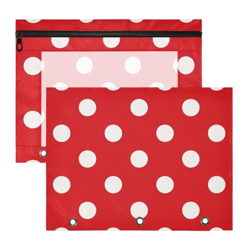 aidingzhi Federmäppchen mit glatten Reißverschlüssen, Stifthalter für A4-Papier, Briefe, 2 Stück, Schüler, Schulbedarf, Cartoon-Punkte, Rot aidingzhi Federmäppchen mit glatten Reißverschlüssen, Stifthalter für A4-Papier, Briefe, 2 Stück, Schüler, Schulbedarf, Cartoon-Punkte, Rot von aidingzhi