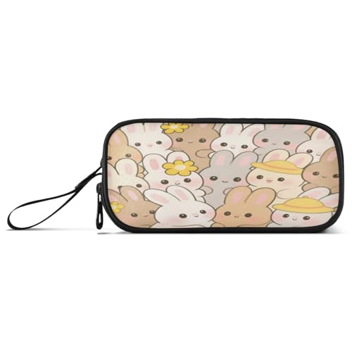 aidingzhi Federmäppchen mit niedlichem Cartoon-Hasen-Motiv, Nylon, mit Reißverschluss, hohe Kapazität, für Teenager, Schreibwaren-Organizer für Schulmänner aidingzhi Federmäppchen mit niedlichem Cartoon-Hasen-Motiv, Nylon, mit Reißverschluss, hohe Kapazität, für Teenager, Schreibwaren-Organizer für Schulmänner von aidingzhi