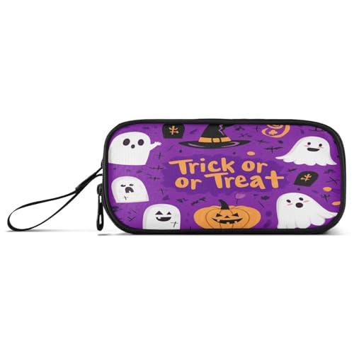 aidingzhi Federmäppchen mit niedlichem Cartoon-Motiv, Halloween, lila, Nylon, große Kapazität, Reißverschluss, Federmäppchen, Schreibwaren für Schulmädchen von aidingzhi