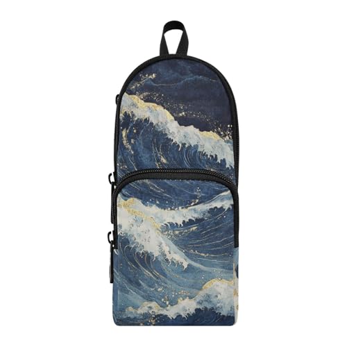 aidingzhi Federmäppchen mit tiefen Wellen, japanischer Stil, Nylon, 3 Fächer, multifunktionales Federmäppchen mit Fächern, Schreibwaren-Organizer für Büro aidingzhi Federmäppchen mit tiefen Wellen, japanischer Stil, Nylon, 3 Fächer, multifunktionales Federmäppchen mit Fächern, Schreibwaren-Organizer für Büro von aidingzhi