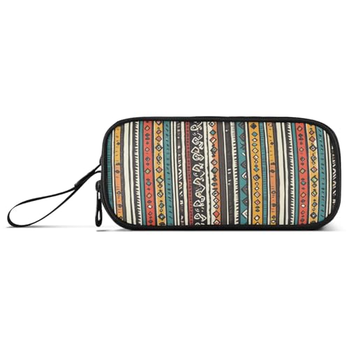 aidingzhi Federmäppchen mit vertikalen Streifen, Boho, Retro, Nylon, große Kapazität, Federmäppchen, Schulbedarf, College-Kinder von aidingzhi