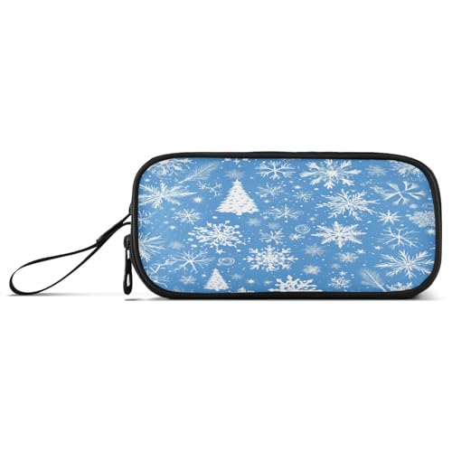 aidingzhi Federmäppchen mit weihnachtlichen Schneeflocken, Nylon, große Kapazität, Federmäppchen für Schule, Schreibwaren für College-Kinder von aidingzhi
