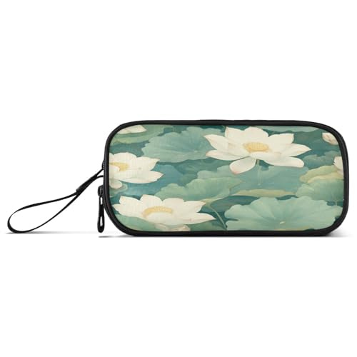 aidingzhi Federmäppchen mit weißer Blume, Nylon, große Kapazität, Federmäppchen für Mädchen, Schreibwaren für Mittelschule, Krankenschwestern von aidingzhi