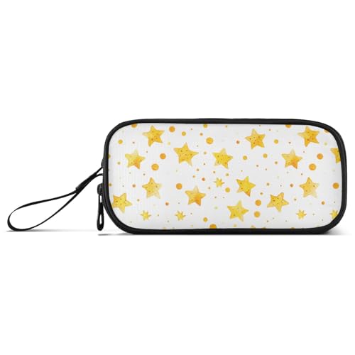 aidingzhi Gelber Stern Bubble Nylon Federmäppchen für Kinder, großes Fassungsvermögen, College-Federmäppchen, Schule, Schreibwaren für College-Jungen, Gelbe Sternblase, 1 size, Schreibwaren von aidingzhi