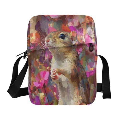 aidingzhi Gerbil Okra Umhängetasche für Herren, kleine Umhängetasche, verstellbarer Riemen, für Outdoor-Sport, Freizeit von aidingzhi