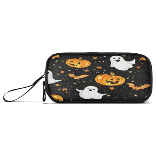 aidingzhi Glitzerkürbis Halloween Nylon Stift Aufbewahrungstasche Große Kapazität Federmäppchen für Schule Schreibwaren Tasche für High School Männer von aidingzhi
