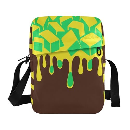 aidingzhi Graffiti Art Herren Messenger Bag Schultertasche Damen Schultertasche Handtaschen Verstellbarer Riemen für Business Business Gelb Braun von aidingzhi