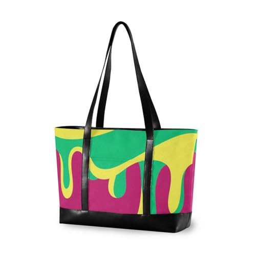aidingzhi Graffiti Art Pfirsichgrüne einfache professionelle Tragetasche für Frauen mit Reißverschluss, Arbeitshandtaschen für Yoga mit von aidingzhi