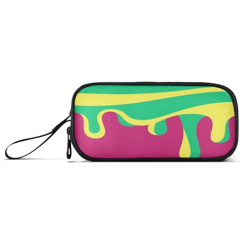 aidingzhi Graffiti Art Pfirsichgrünes Nylon-Federmäppchen für Jungen, hohe Kapazität, Federmäppchen mit Fächern, Schreibwarentasche für High School Kinder von aidingzhi