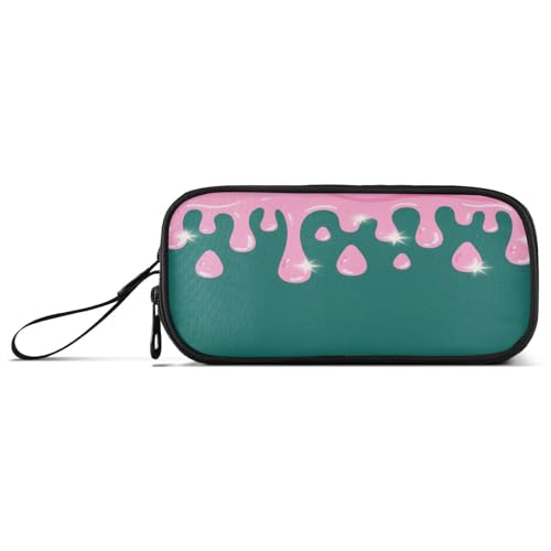 aidingzhi Graffiti Art Pfirsichgrünes Nylon-Schulbedarfs-Federmäppchen, großes Fassungsvermögen, Schreibwaren für College-Frauen von aidingzhi