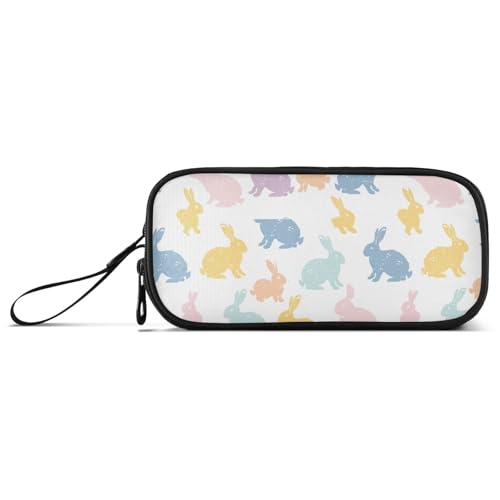 aidingzhi Großes Federmäppchen aus Nylon, Kaninchen, großes Fassungsvermögen, großer Reißverschluss, Federmäppchen, Schreibwaren für elementare Erwachsene von aidingzhi