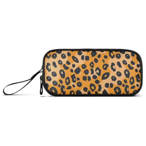aidingzhi Großes Federmäppchen aus Nylon, Leopardenmuster, großes Fassungsvermögen, Federmäppchen für Schule, Schreibwaren, Organizer für Schulmann von aidingzhi