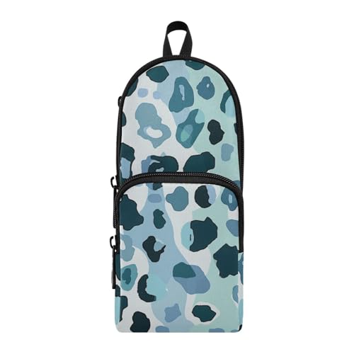 aidingzhi Großes Federmäppchen mit Leopardenmuster, Nylon, 3 Fächer, multifunktional, für Schreibwaren, Organizer für Grundschule von aidingzhi