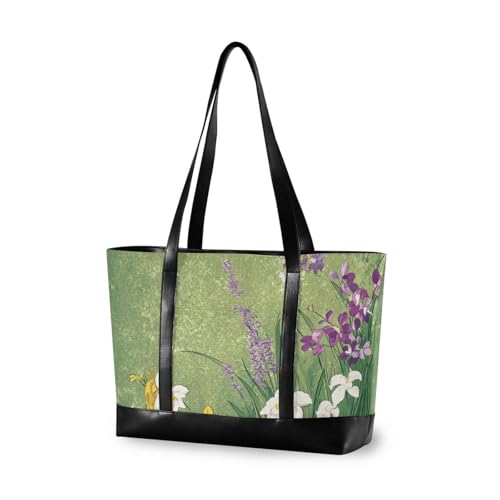 aidingzhi Grüne Blumen Frühling Retro tragbare Reisetasche für Frauen mit Reißverschluss Aktentasche Taschen für Krankenschwestern mit Mittagessen von aidingzhi