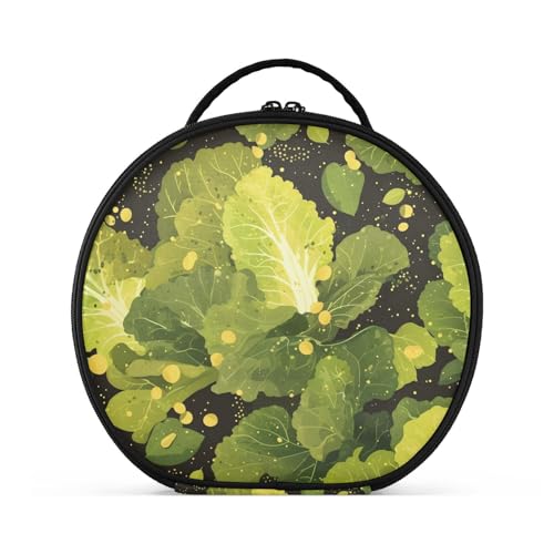 aidingzhi Grüne Gemüse-Kosmetiktasche mit Fächern und Griff, wasserdichte Kosmetiktasche für Damen, mit verstellbaren Trennwänden, 27,9 cm von aidingzhi