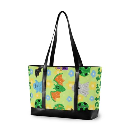 aidingzhi Grüne florale Halloween-Kürbis-Reisetasche mit Reißverschluss, 35,6 cm, für Herren mit Mittagessen aidingzhi Grüne florale Halloween-Kürbis-Reisetasche mit Reißverschluss, 35,6 cm, für Herren mit Mittagessen von aidingzhi