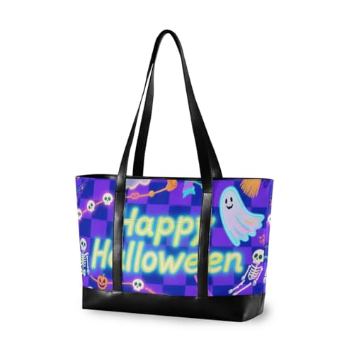 aidingzhi Halloween Laptop-Geldbörse für Damen, mit Reißverschluss, für Reisen, mit Windeln, Blau und Schwarz von aidingzhi