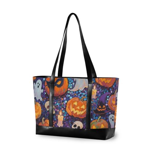aidingzhi Halloween Orange Pailletten Kürbis trendige Arbeitstasche für Frauen mit Reißverschluss Professionelle Tragetasche für Fitnessstudio mit aidingzhi Halloween Orange Pailletten Kürbis trendige Arbeitstasche für Frauen mit Reißverschluss Professionelle Tragetasche für Fitnessstudio mit von aidingzhi