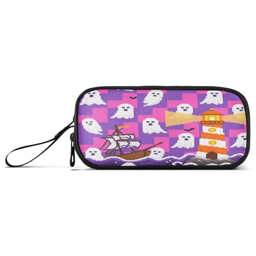 aidingzhi Halloween Pixel-Nylon-Federmäppchen mit hoher Kapazität für College-Schreibwaren-Organizer für College-Mädchen von aidingzhi