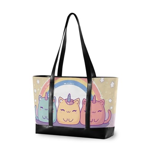 aidingzhi Happy Animal Cats Einhörner, Regenbogen, stabile Herren-Laptop-Tasche mit Reißverschluss, Canvas-Tragetasche für Reisen mit Windel aidingzhi Happy Animal Cats Einhörner, Regenbogen, stabile Herren-Laptop-Tasche mit Reißverschluss, Canvas-Tragetasche für Reisen mit Windel von aidingzhi