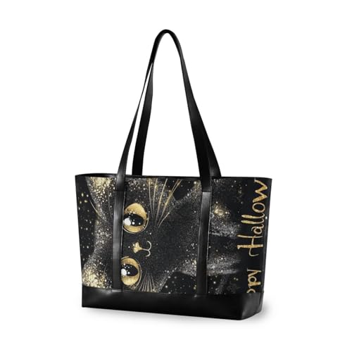aidingzhi Happy Halloween schwarze Katzentasche für Damen, wasserdicht, 35,6 cm, mit Reißverschluss, Arbeitstasche für Uni aidingzhi Happy Halloween schwarze Katzentasche für Damen, wasserdicht, 35,6 cm, mit Reißverschluss, Arbeitstasche für Uni von aidingzhi