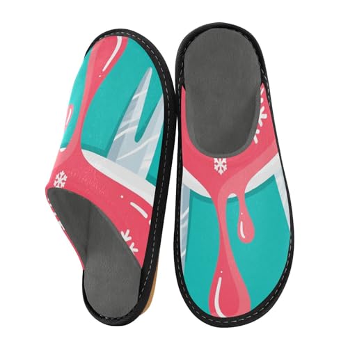 aidingzhi Hausschuhe für Damen, Hausschuhe, Memory-Schaum, Hausschuhe für Zimmer, Graffiti-Kunst-Schneeflocken, 37/37.5 EU von aidingzhi