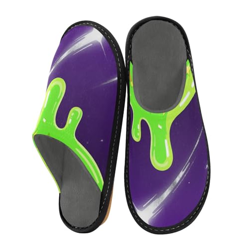 aidingzhi Hausschuhe für Damen, Innenbereich, Memory-Schaum, warm, gemütlich, Graffiti Art Lila Grün, 44/45 EU aidingzhi Hausschuhe für Damen, Innenbereich, Memory-Schaum, warm, gemütlich, Graffiti Art Lila Grün, 44/45 EU von aidingzhi