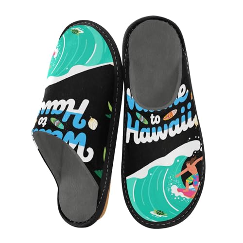 aidingzhi Hausschuhe für Damen, Memory-Schaum, flauschig, gemütlich, für zu Hause, Willkommen in Hawaii Sea, 42/44 EU aidingzhi Hausschuhe für Damen, Memory-Schaum, flauschig, gemütlich, für zu Hause, Willkommen in Hawaii Sea, 42/44 EU von aidingzhi