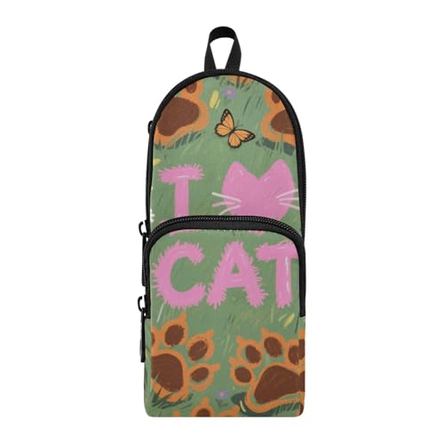 aidingzhi I Love Cats Federmäppchen, Grün, Nylon, 3 Fächer, großes Fassungsvermögen, Schlitz, Federmäppchen, Schreibwaren-Organizer für Grundschule aidingzhi I Love Cats Federmäppchen, Grün, Nylon, 3 Fächer, großes Fassungsvermögen, Schlitz, Federmäppchen, Schreibwaren-Organizer für Grundschule von aidingzhi