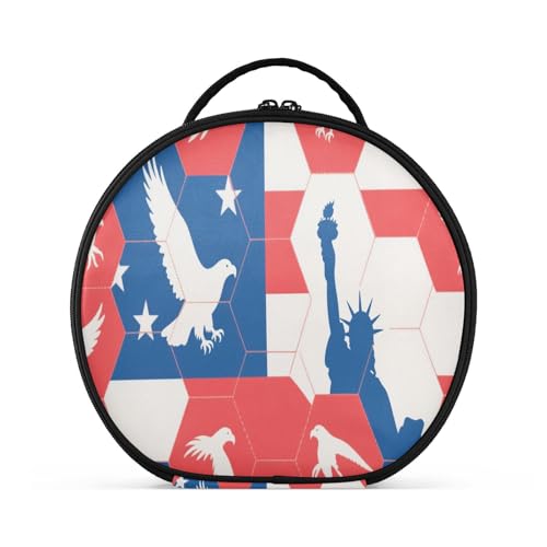 aidingzhi Independence Day Kosmetiktasche mit Fächern und Griff, tragbare Kulturtasche für Damen, mit verstellbaren Trennwänden, 27,9 cm aidingzhi Independence Day Kosmetiktasche mit Fächern und Griff, tragbare Kulturtasche für Damen, mit verstellbaren Trennwänden, 27,9 cm von aidingzhi