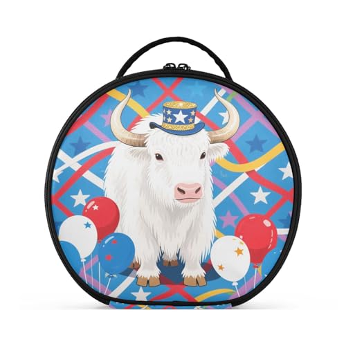 aidingzhi Independence Day Yak-Reisetasche, Reisegröße, Zubehör, leichte Make-up-Tasche für Damen, mit verstellbaren Trennwänden, 27,9 cm, Weiß von aidingzhi