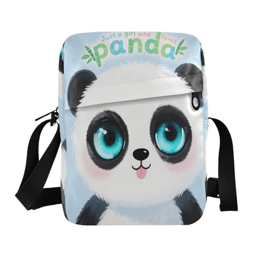 aidingzhi Just A Girl Who Loves Panda Messenger Bag für Damen, Crossbody-Tasche, Schultertasche, Schulterriemen, verstellbarer Riemen, für Outdoor-Sport, Arbeit von aidingzhi