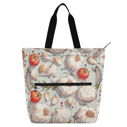 aidingzhi Kinder-Bücher-Tragetasche für Jungen, Mädchen, Damen, zarter Cartoon-Knoblauch, bunt, wasserdicht, Kinder-Aktivitätstasche, Kunst-Tragetasche mit Reißverschluss, für Schule, Einkaufen aidingzhi Kinder-Bücher-Tragetasche für Jungen, Mädchen, Damen, zarter Cartoon-Knoblauch, bunt, wasserdicht, Kinder-Aktivitätstasche, Kunst-Tragetasche mit Reißverschluss, für Schule, Einkaufen von aidingzhi